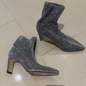 Silver Glitter Heeled Boots